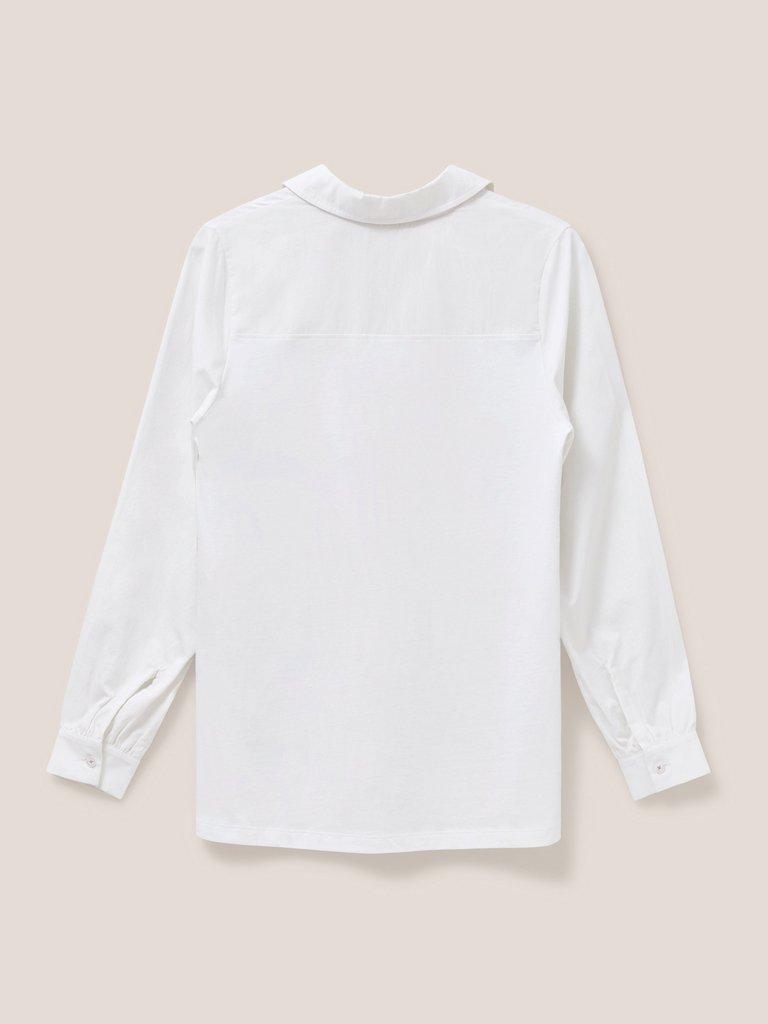 Fran Long Sleeve Shirt in BRIL WHITE - FLAT BACK