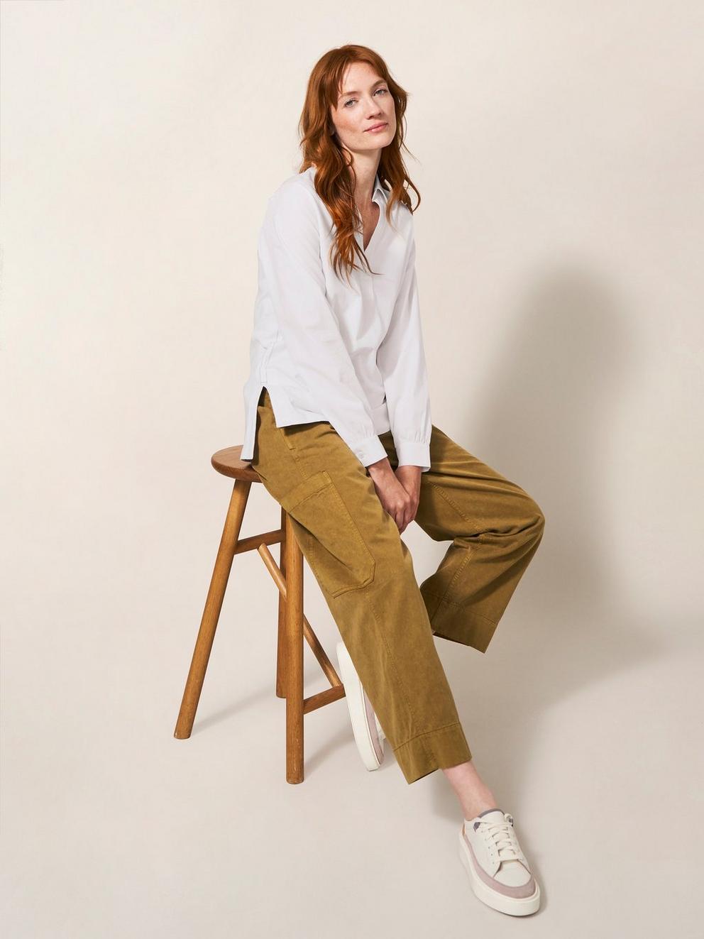 Fran Long Sleeve Shirt in BRIL WHITE - LIFESTYLE