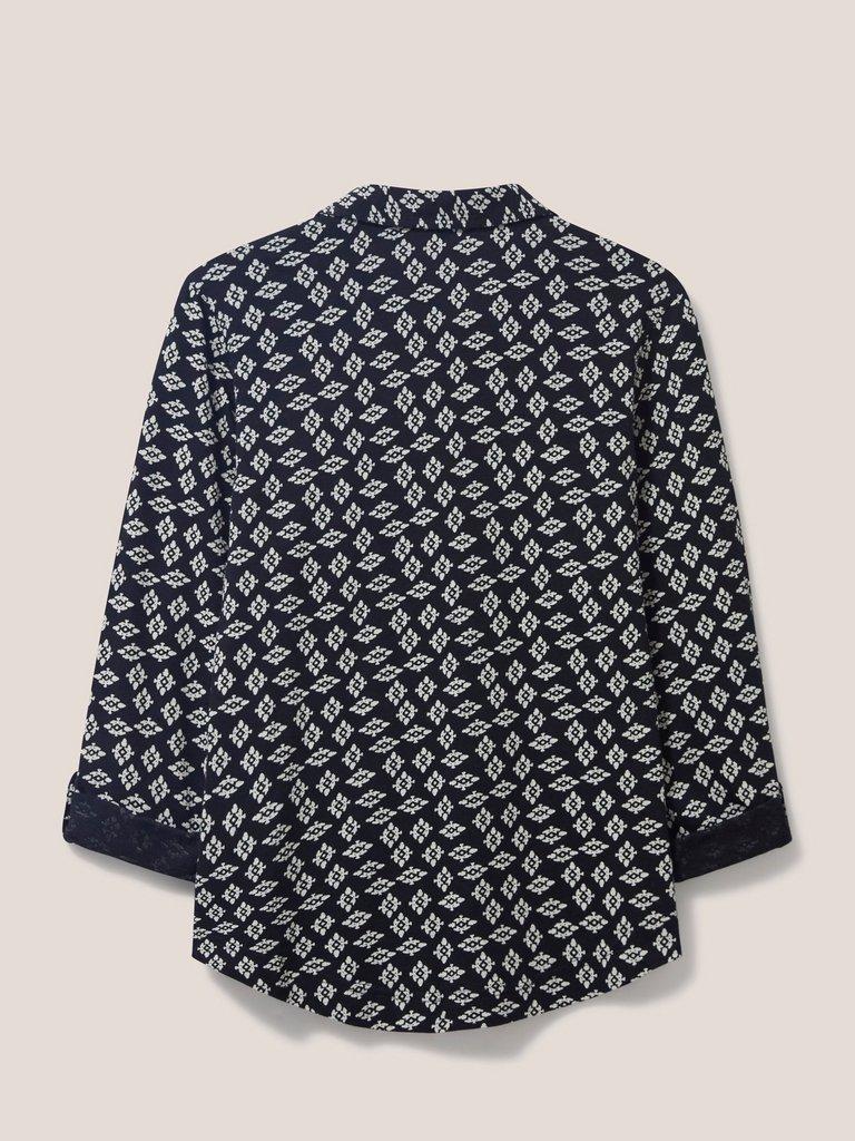 Annie Cotton Jersey Shirt in BLACK PRINT | White Stuff