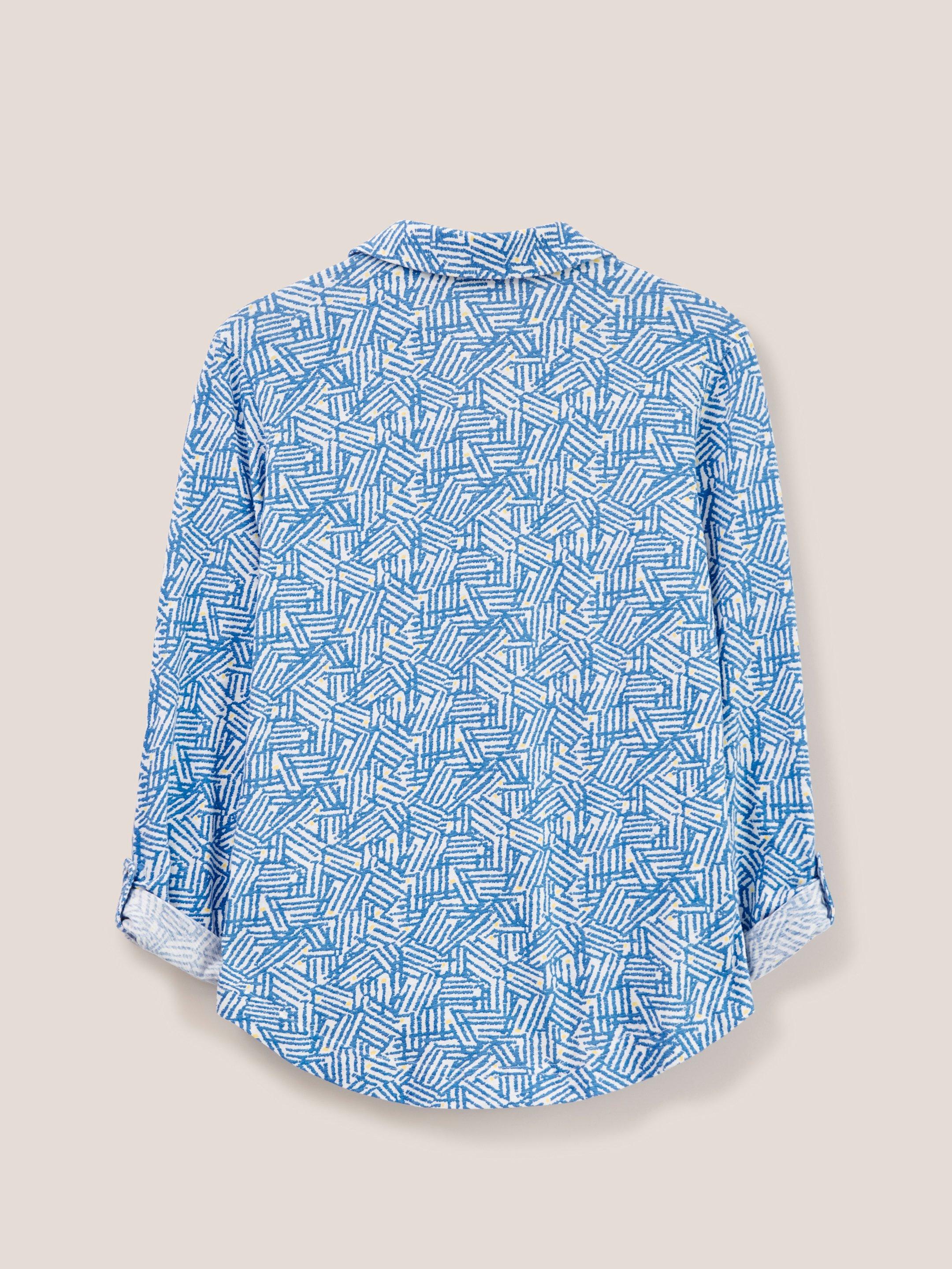 Annie Cotton Jersey Shirt in BLUE PR - FLAT BACK