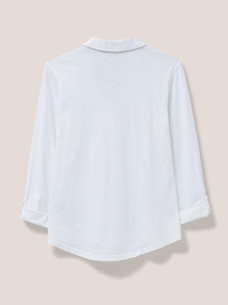 Annie Cotton Jersey Shirt in BRIL WHITE - FLAT BACK