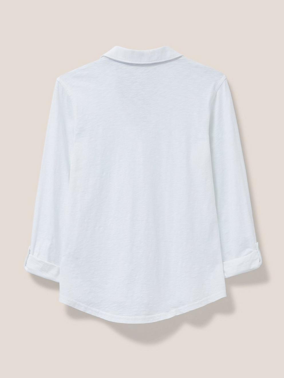 Annie Cotton Jersey Shirt in BRIL WHITE - FLAT BACK