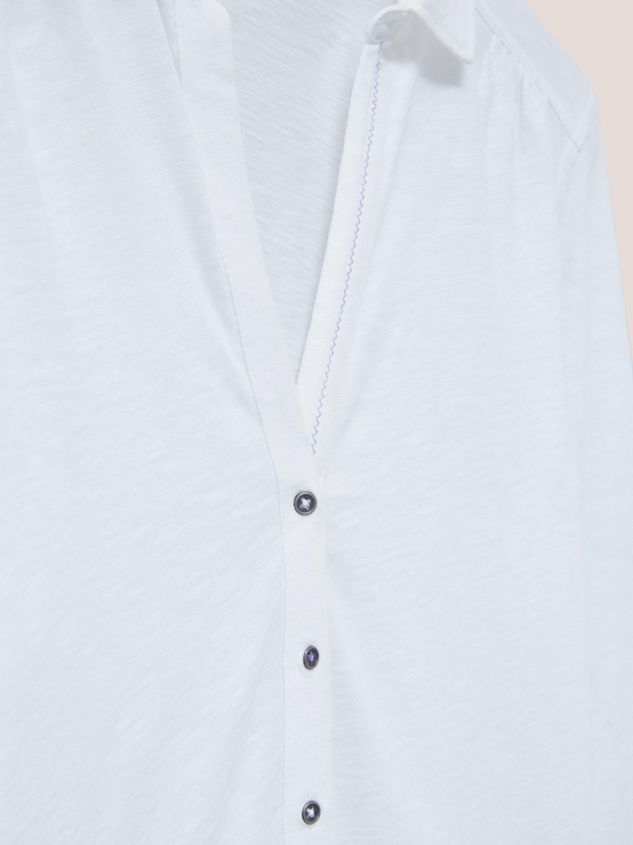 Annie Cotton Jersey Shirt in BRIL WHITE - FLAT DETAIL