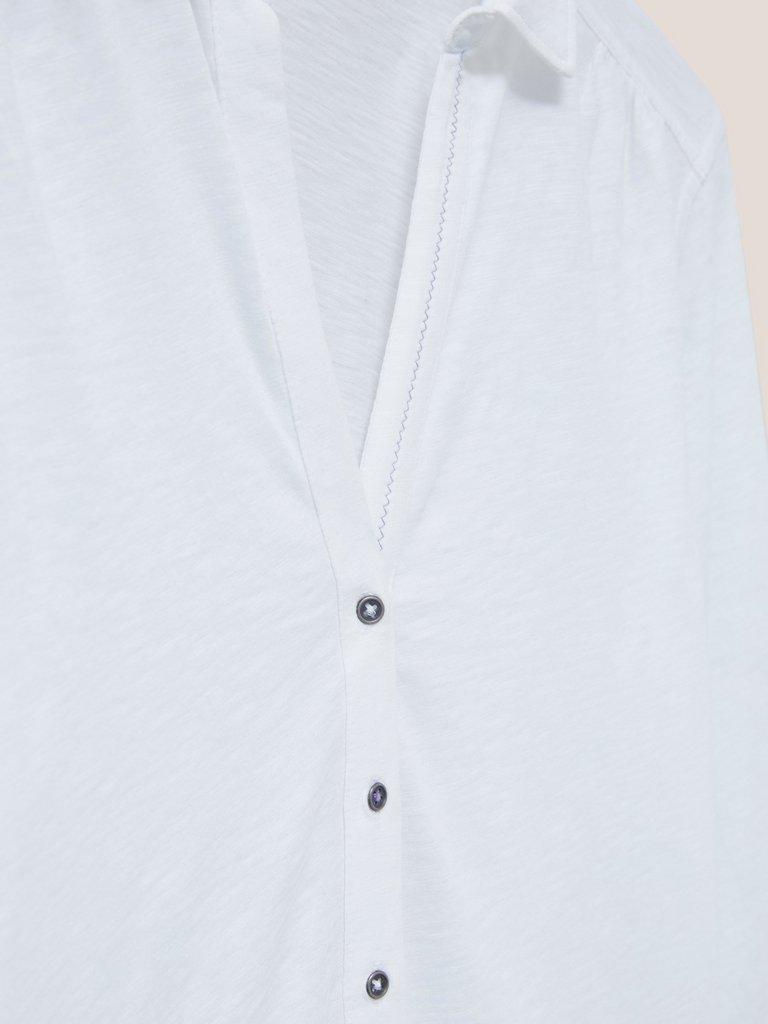 Annie Cotton Jersey Shirt in BRIL WHITE - FLAT DETAIL