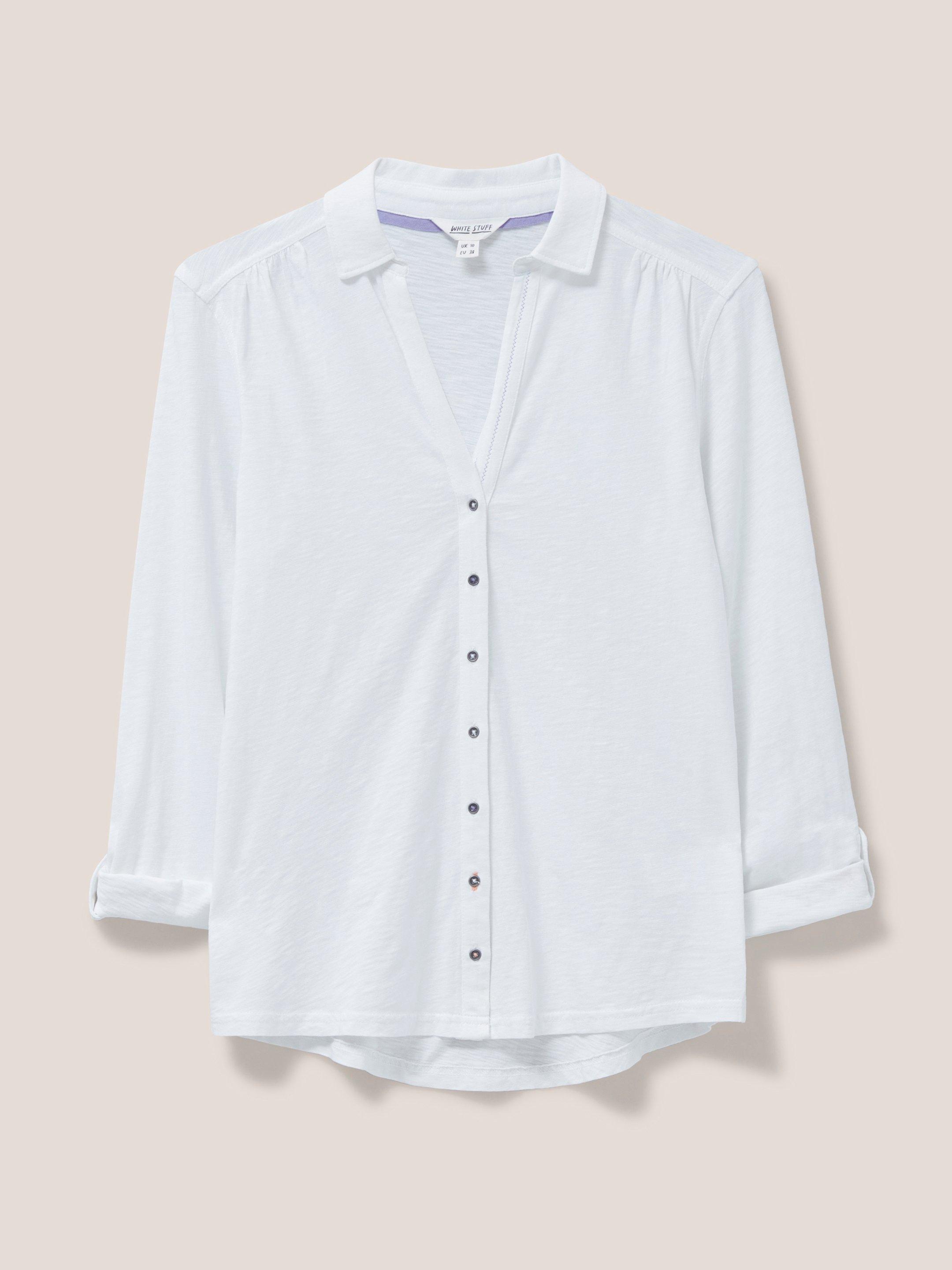 Annie Cotton Jersey Shirt in BRILLIANT WHITE White Stuff