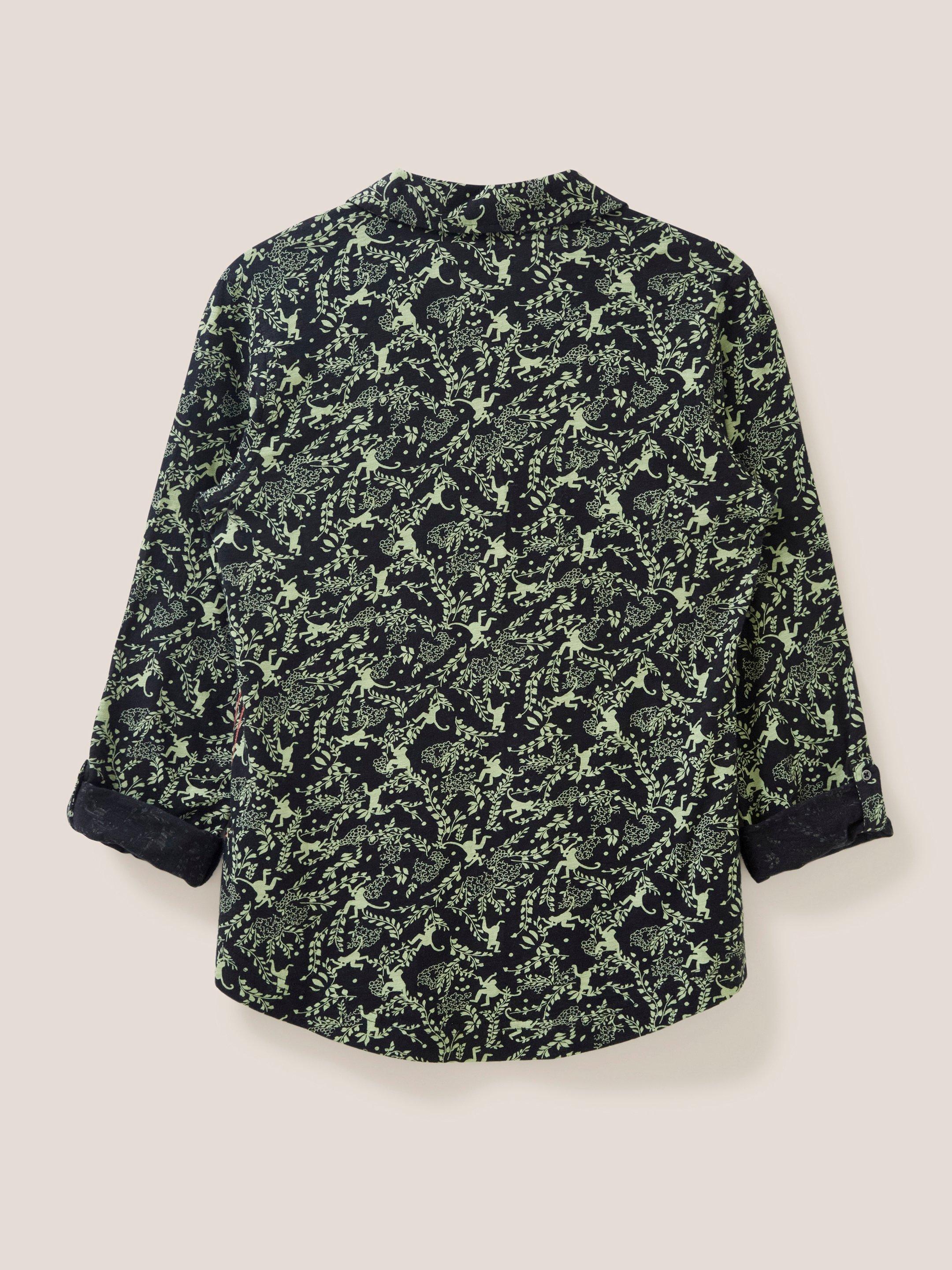 Annie Cotton Jersey Shirt in GREEN PR - FLAT BACK