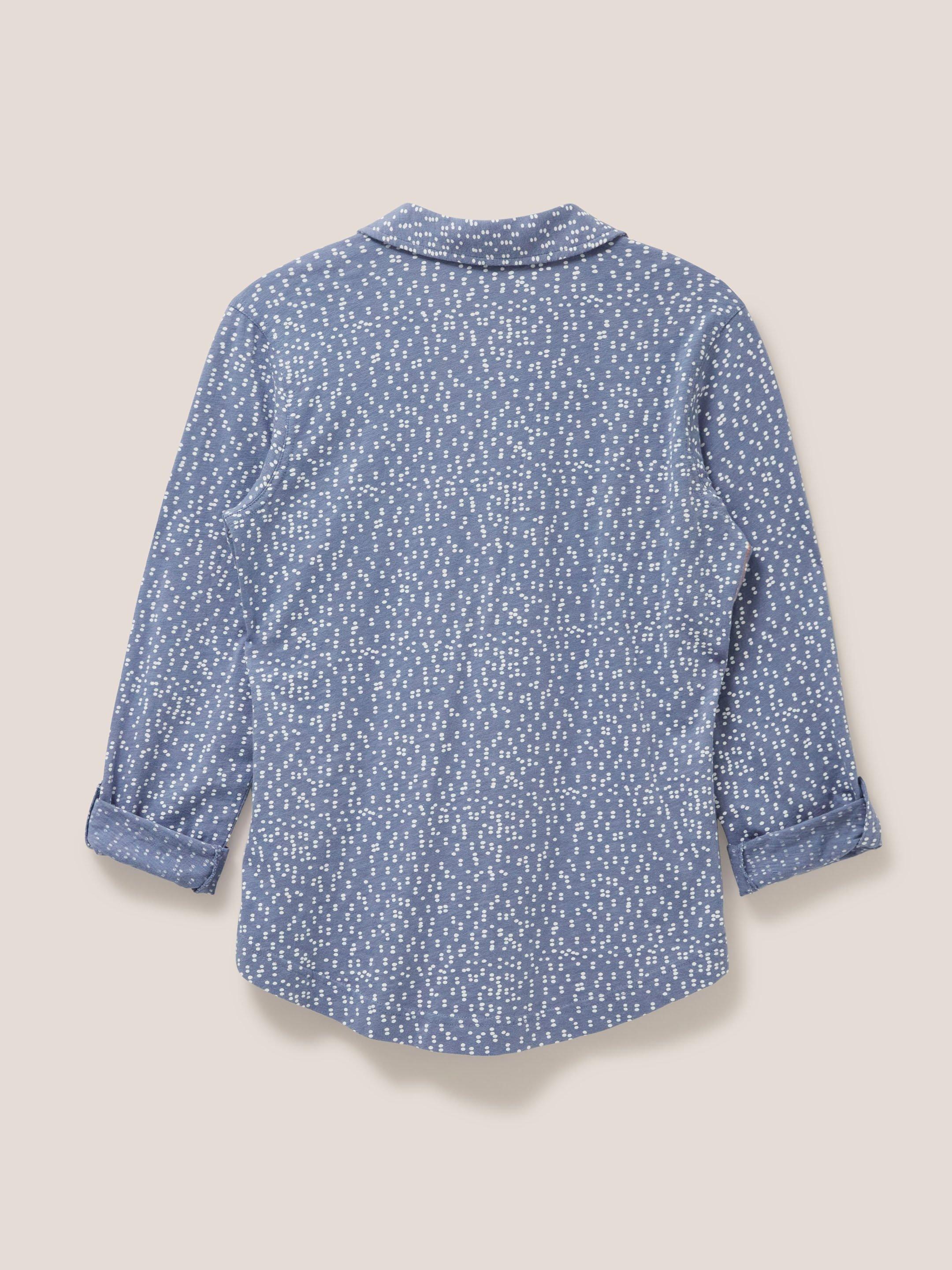 Annie Cotton Jersey Shirt in GREY PR - FLAT BACK
