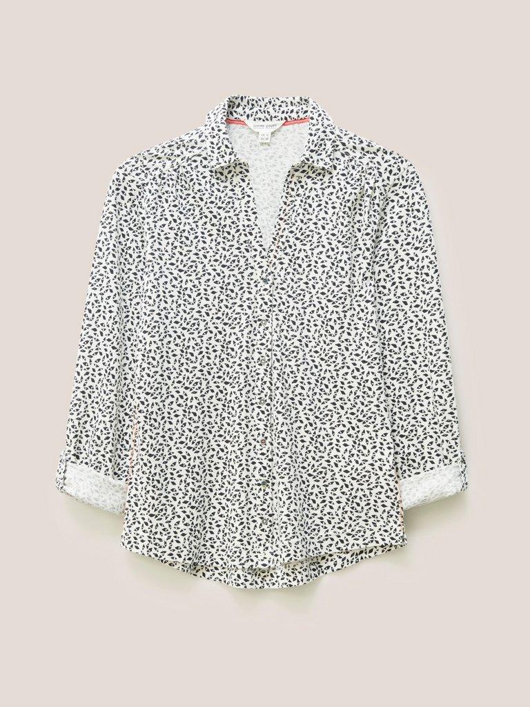 Annie Cotton Jersey Shirt in IVORY MLT - FLAT FRONT