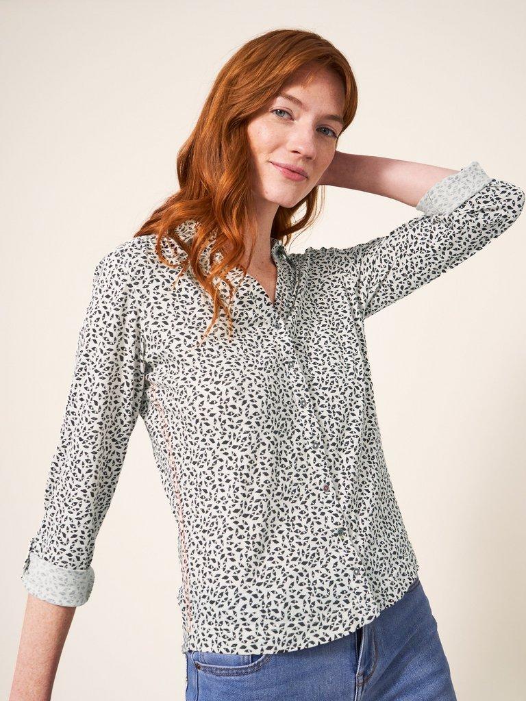 Annie Cotton Jersey Shirt in IVORY MLT - LIFESTYLE