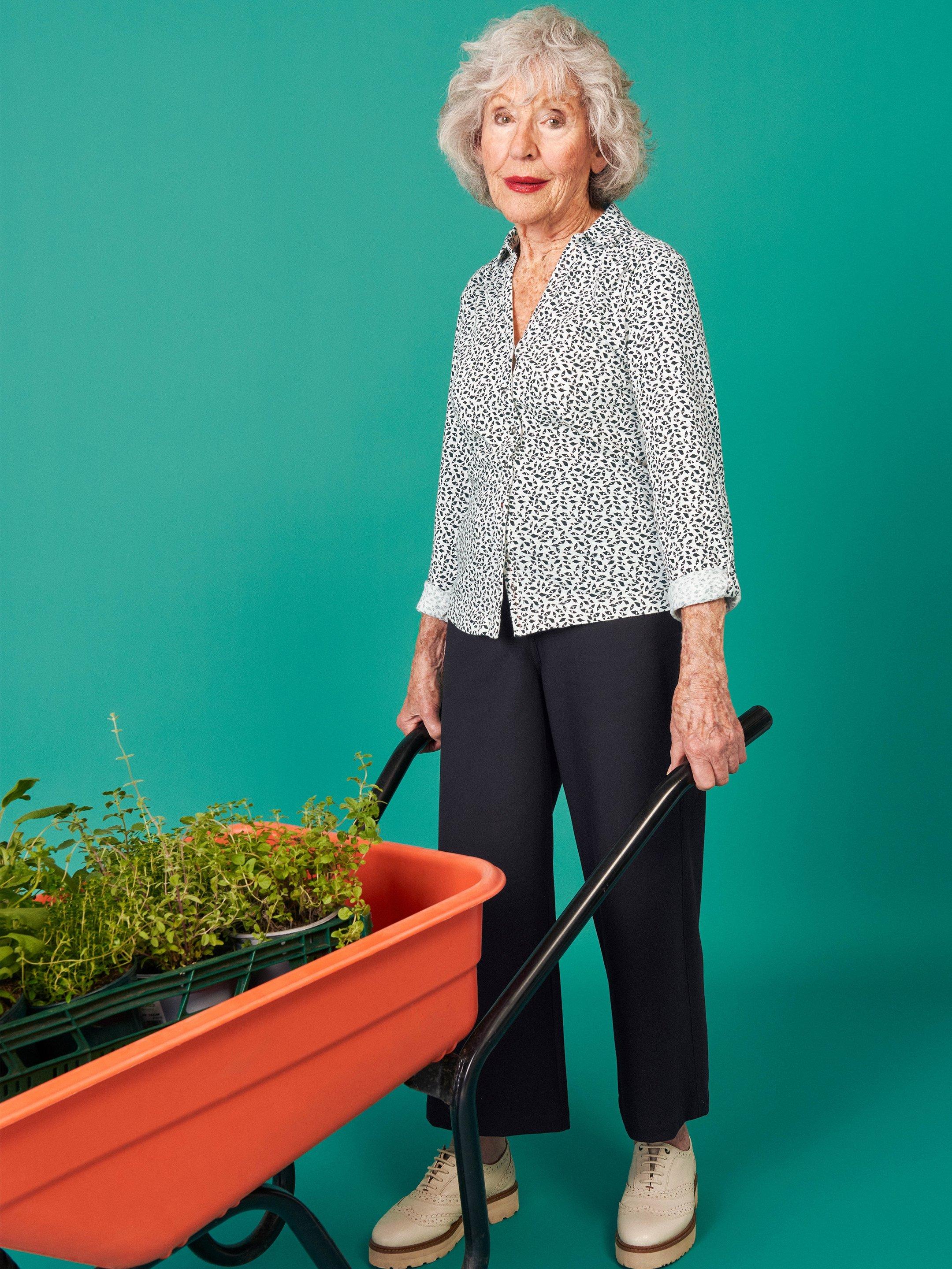 Annie Cotton Jersey Shirt in IVORY MULTI White Stuff