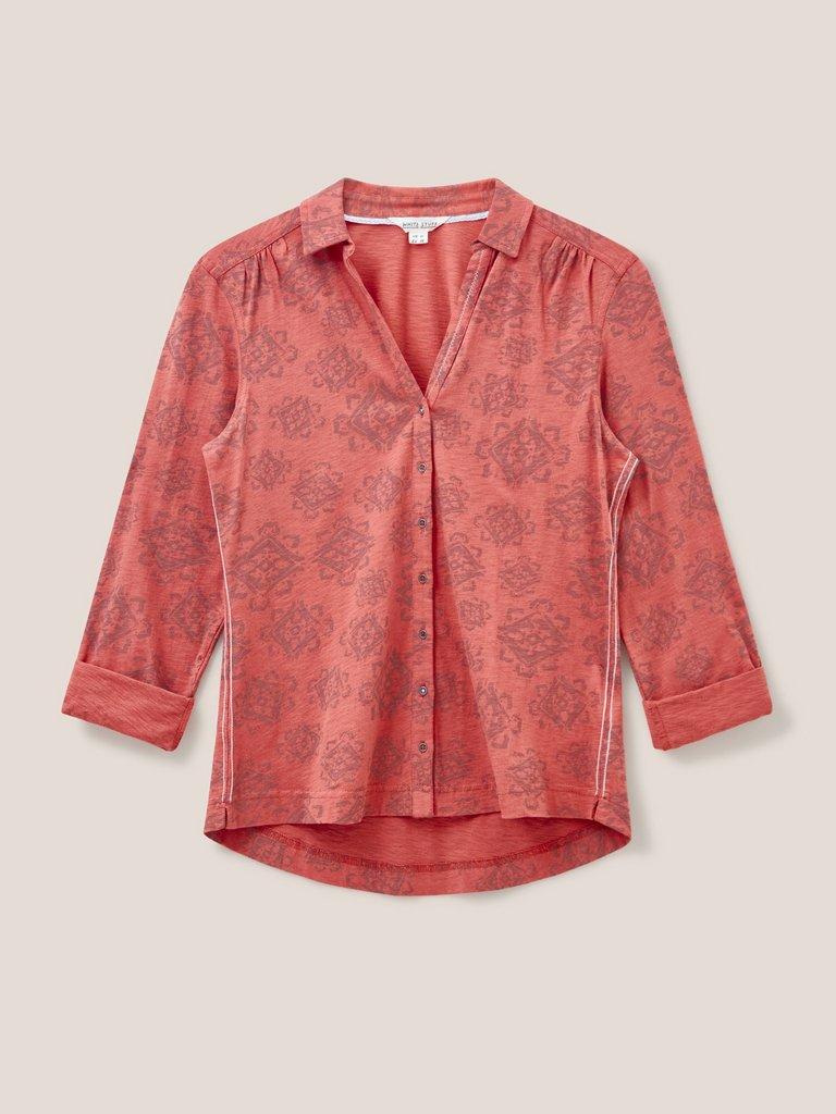 Annie Cotton Jersey Shirt in PINK PR - FLAT FRONT