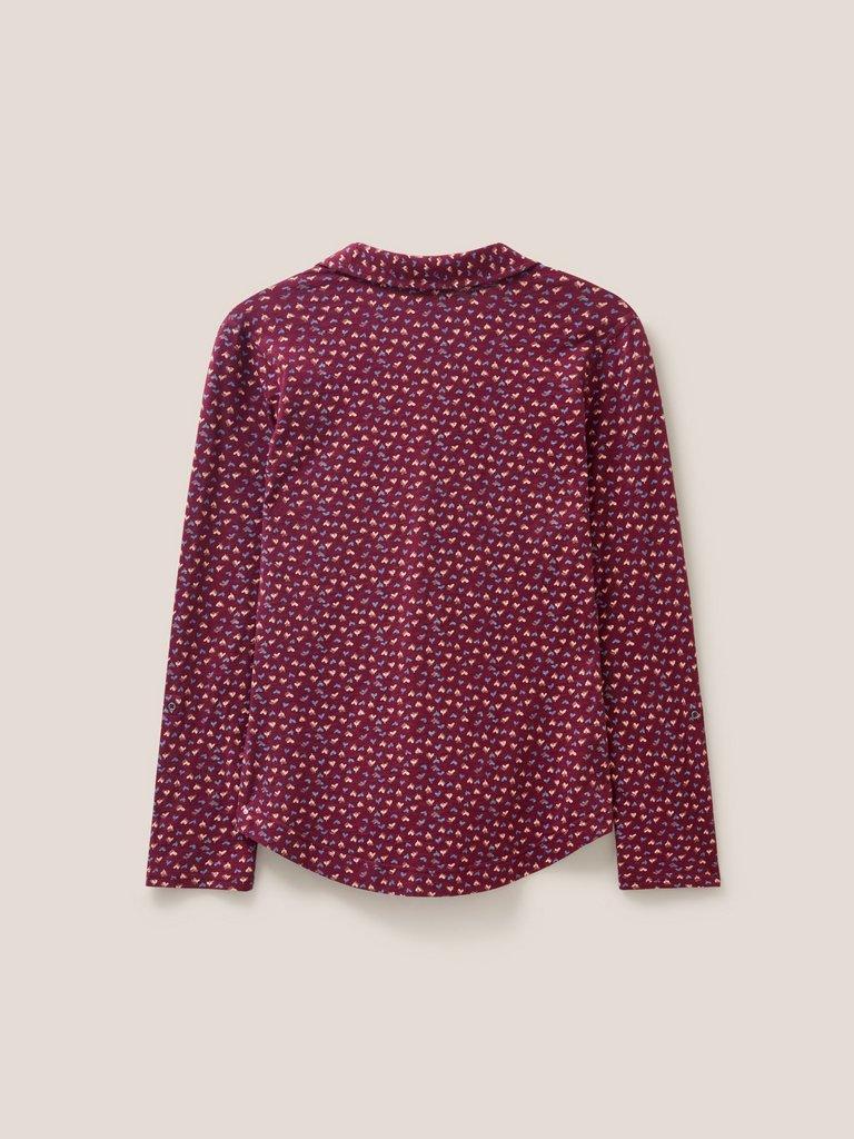 Annie Cotton Jersey Shirt in PLUM PR - FLAT BACK