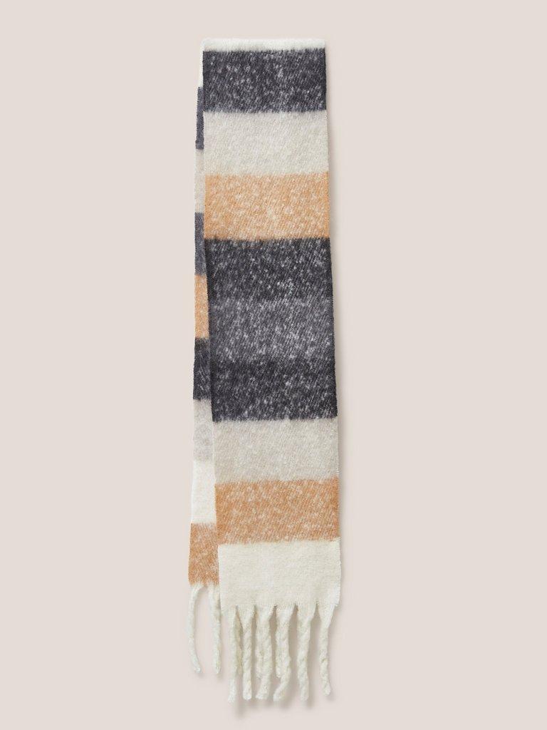 Shelly Skinny Brushed Scarf in GREY MLT - FLAT BACK