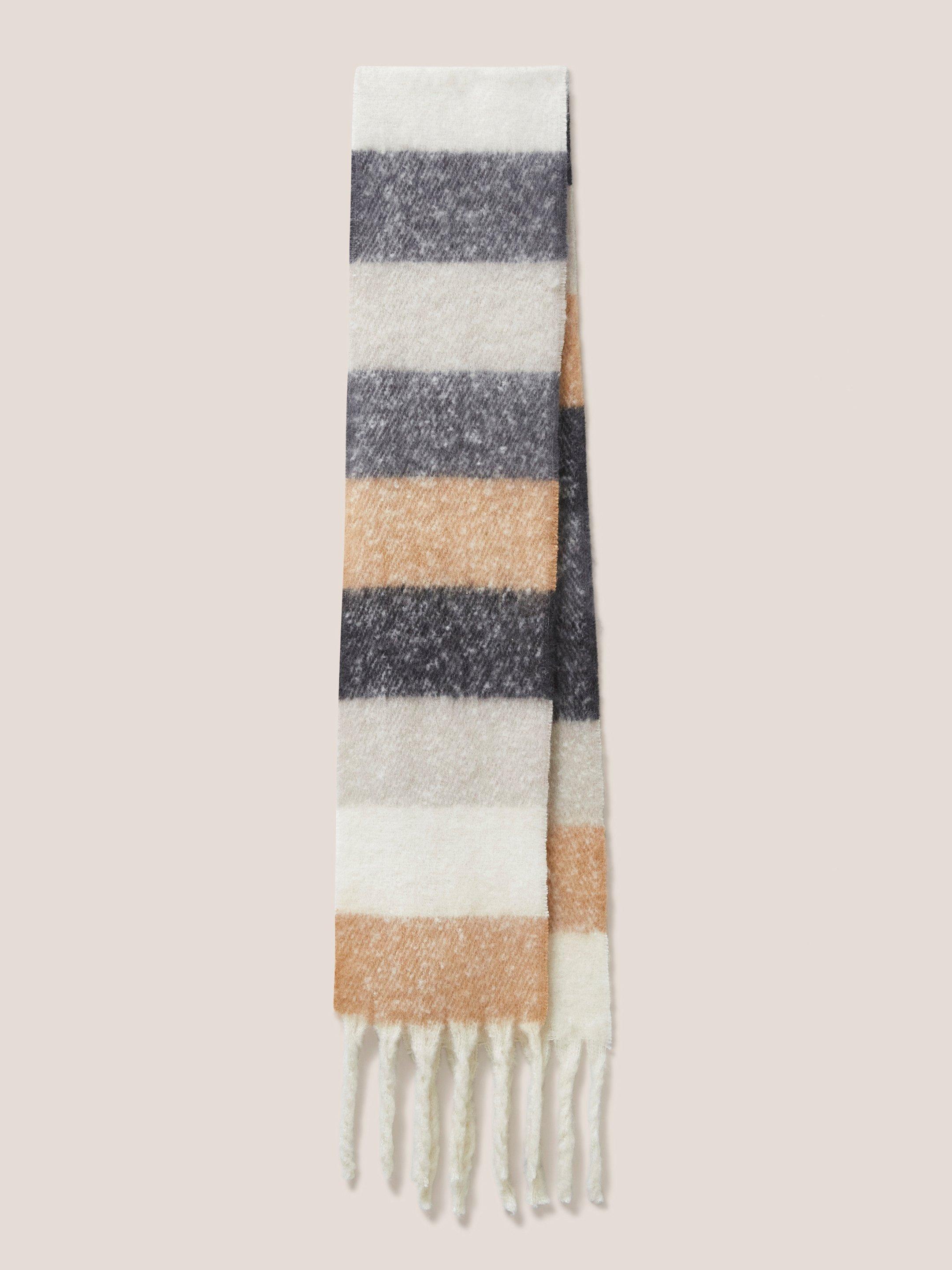 Shelly Skinny Brushed Scarf in GREY MLT - FLAT FRONT