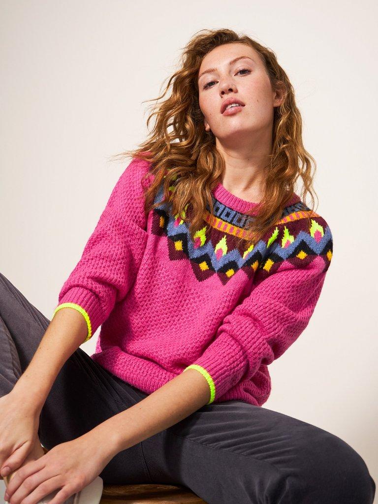 TYNE JUMPER in PINK MULTI