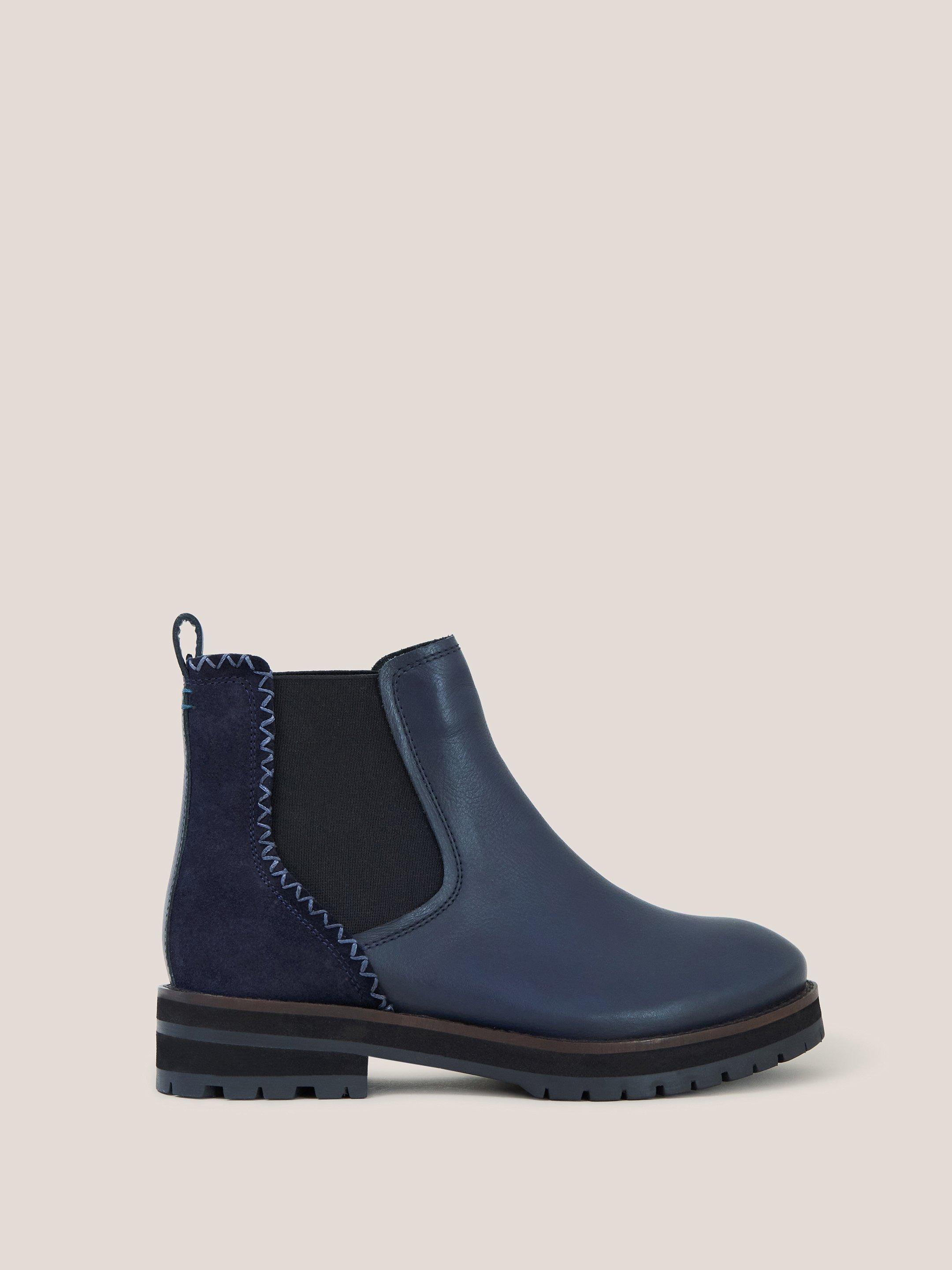 Navy leather boots ladies sale