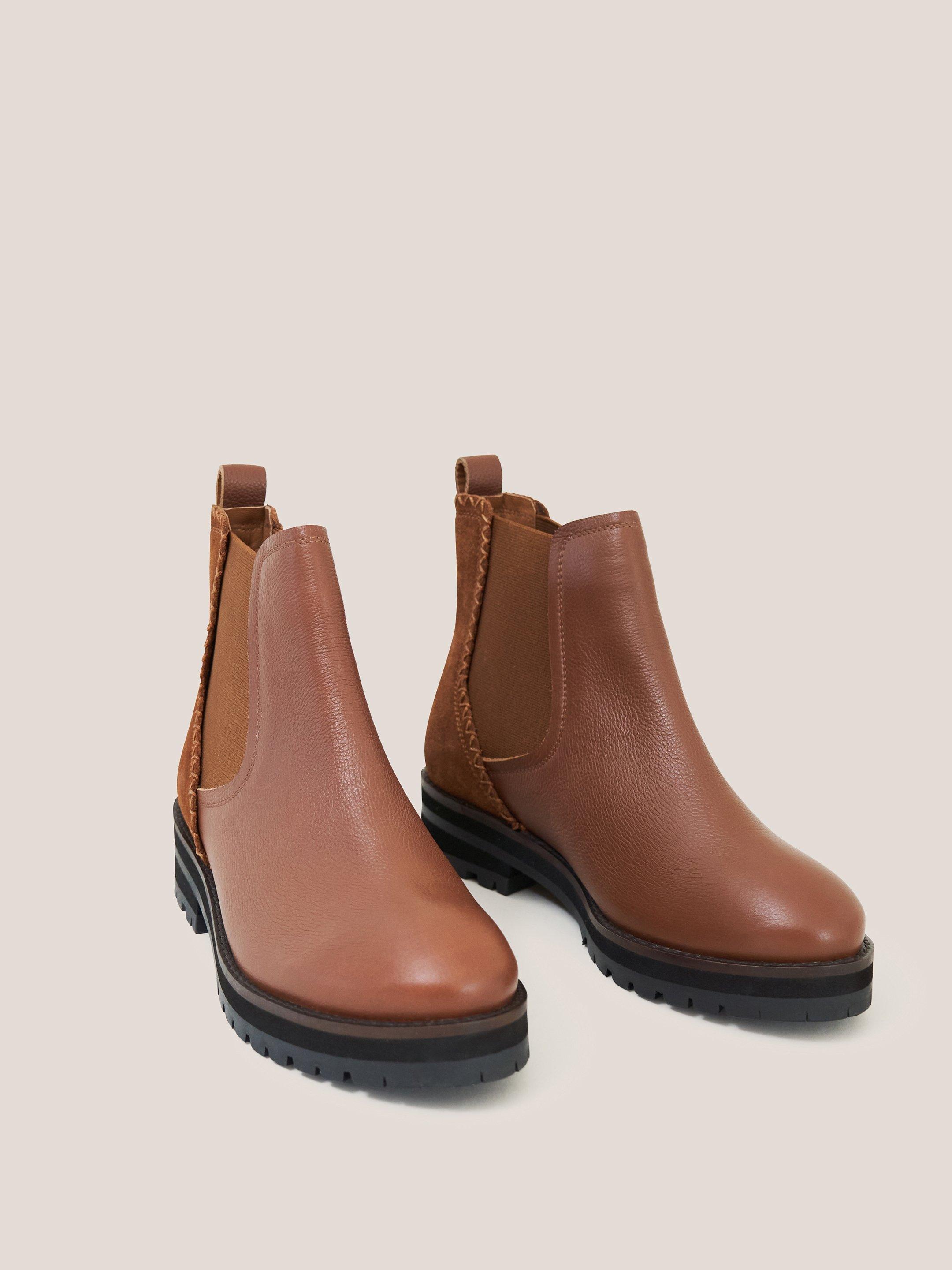 Esme Leather Chelsea Boot in MID TAN White Stuff