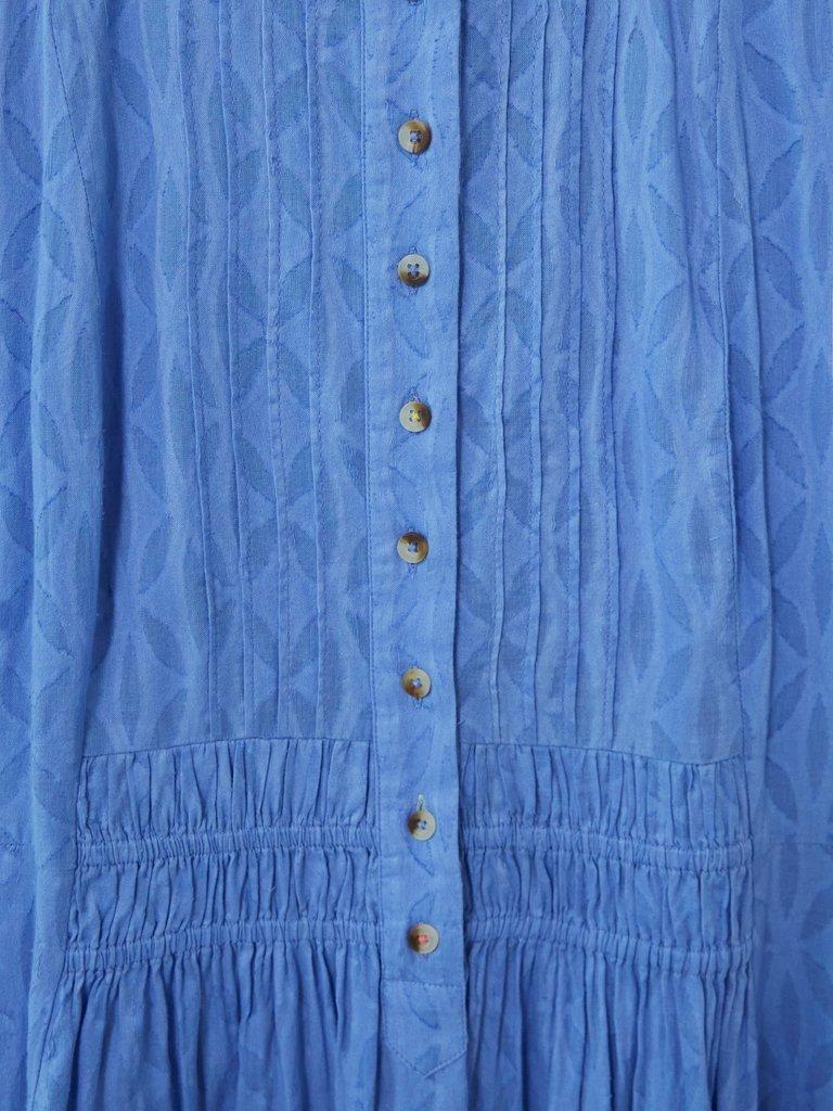 Celeste Cotton Dress in MID BLUE - FLAT DETAIL