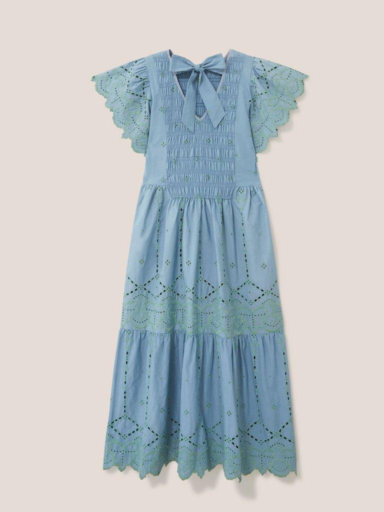 Jolene Broderie Midi Dress in GREEN MULTI | White Stuff