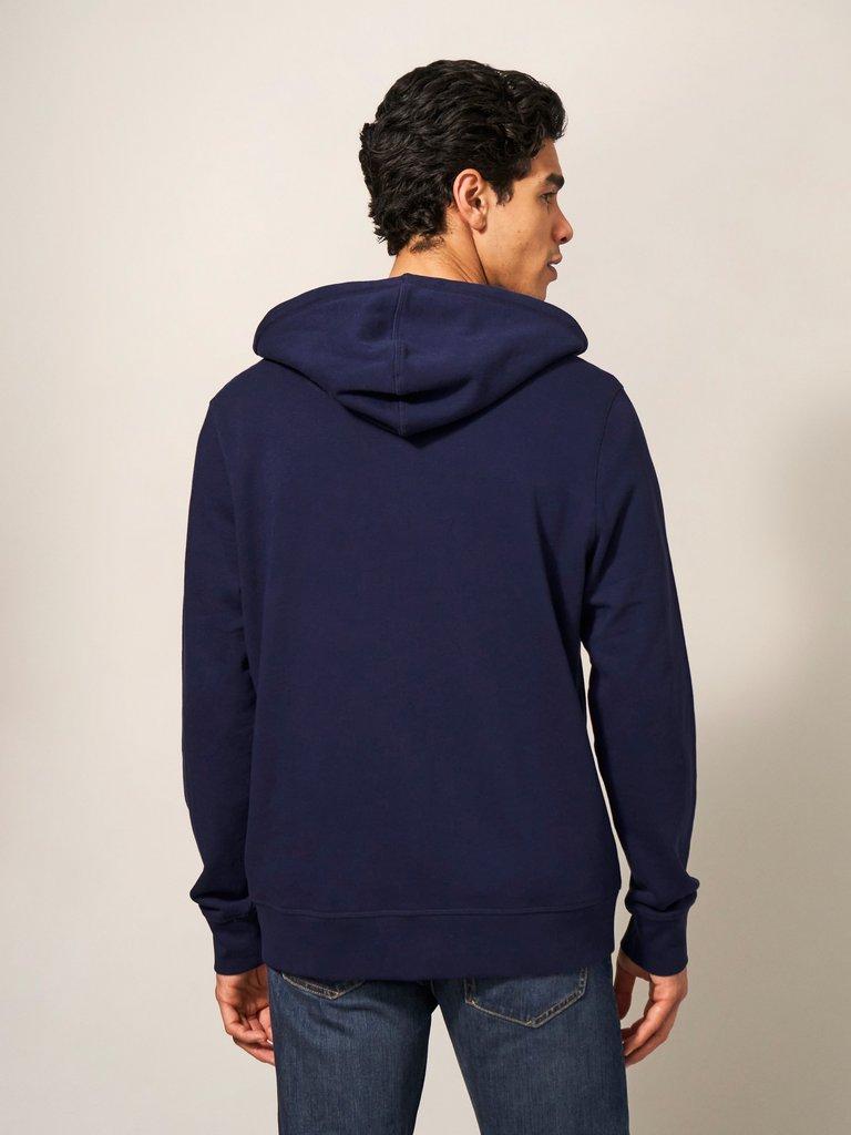 Hilton Hoodie in DARK NAVY - MODEL BACK