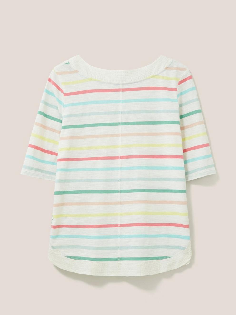 Weaver Cotton Jersey Tee in PINK MLT - FLAT BACK