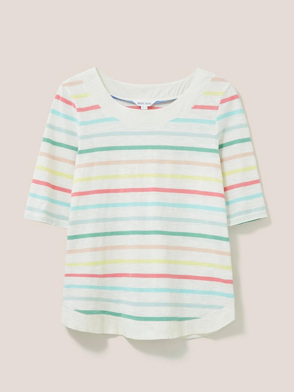 Weaver Cotton Jersey Tee in PINK MLT - FLAT FRONT