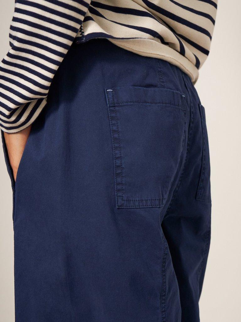 Paulette Wide Leg Trouser in DARK NAVY - MODEL FRONT