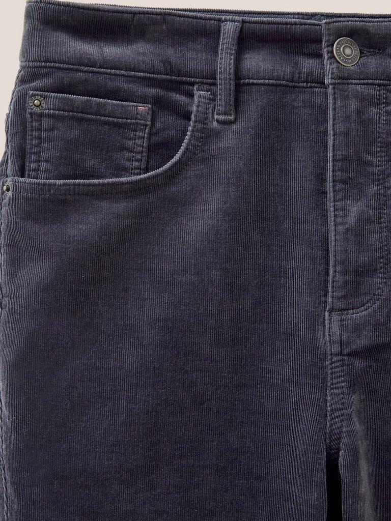 Amelia Skinny Cord Trouser in MID GREY - FLAT DETAIL