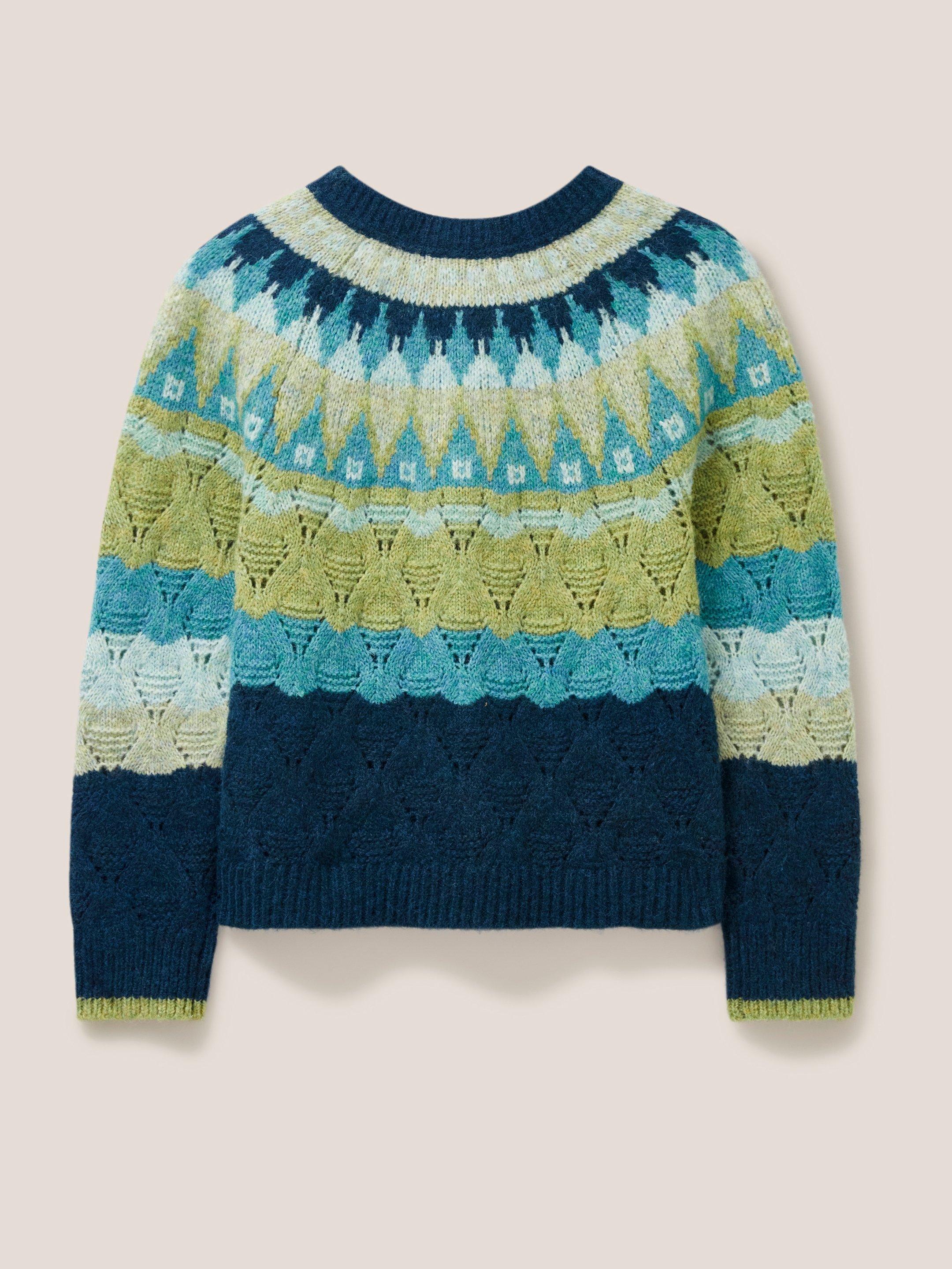 YOKE CARDI in GREEN MULTI | White Stuff