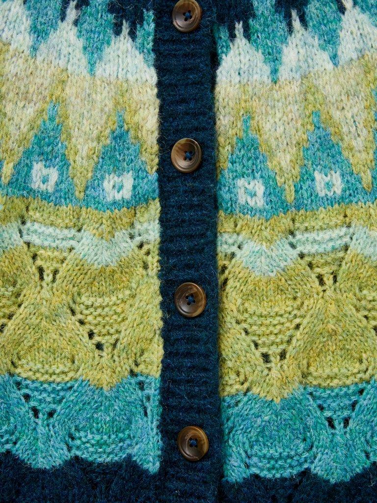 YOKE CARDI in GREEN MLT - FLAT DETAIL