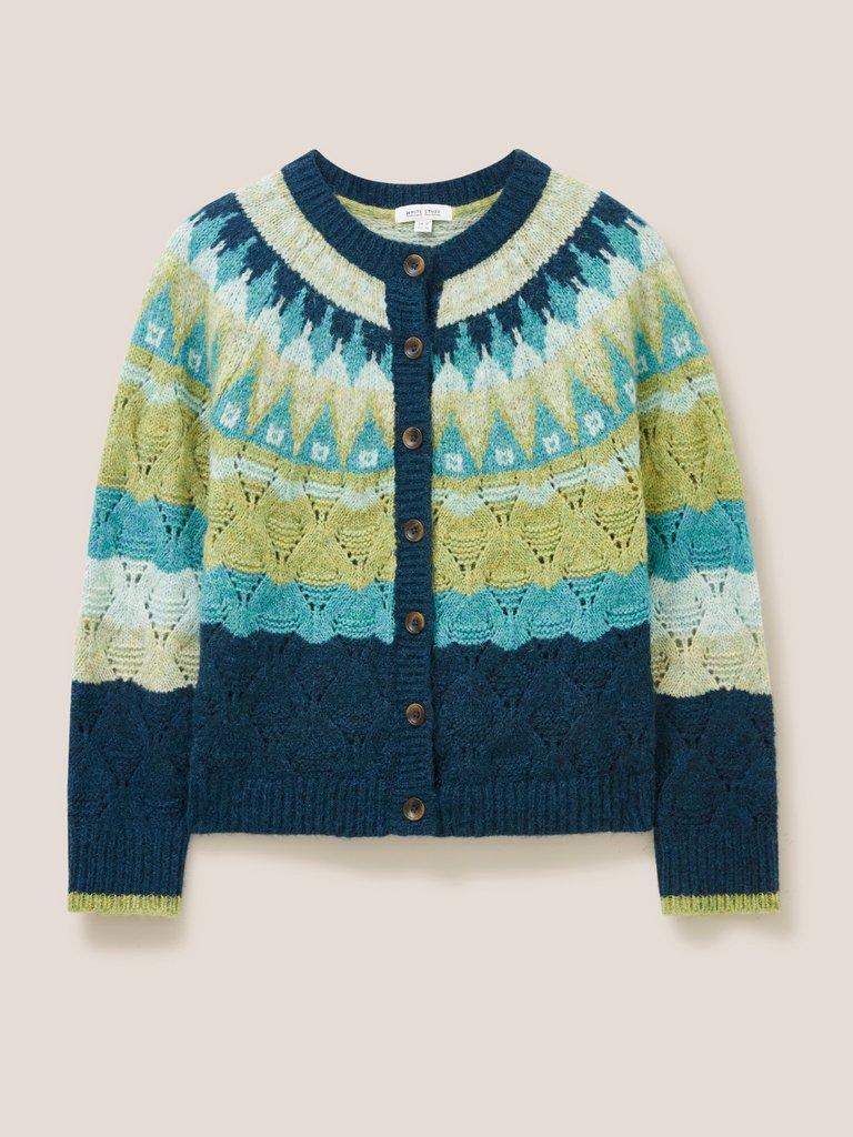 YOKE CARDI in GREEN MLT - FLAT FRONT