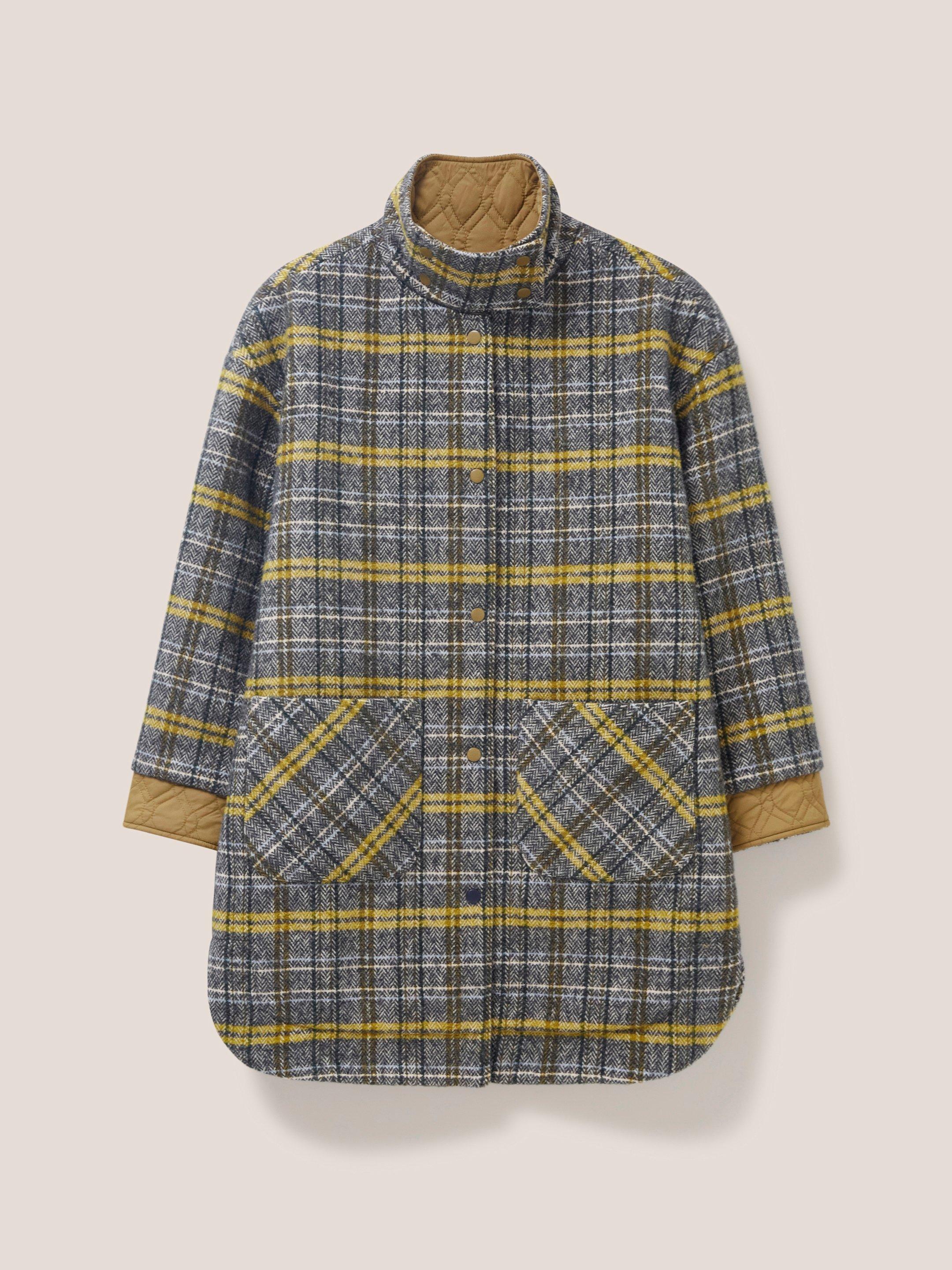 Maddie Reversible Coat in GREY MLT - FLAT FRONT