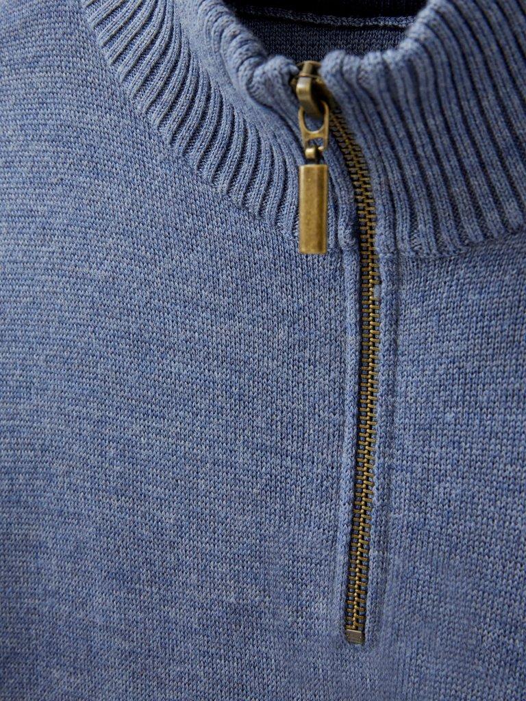 Newport Wool Merino Jumper in CHAMB BLUE - FLAT DETAIL