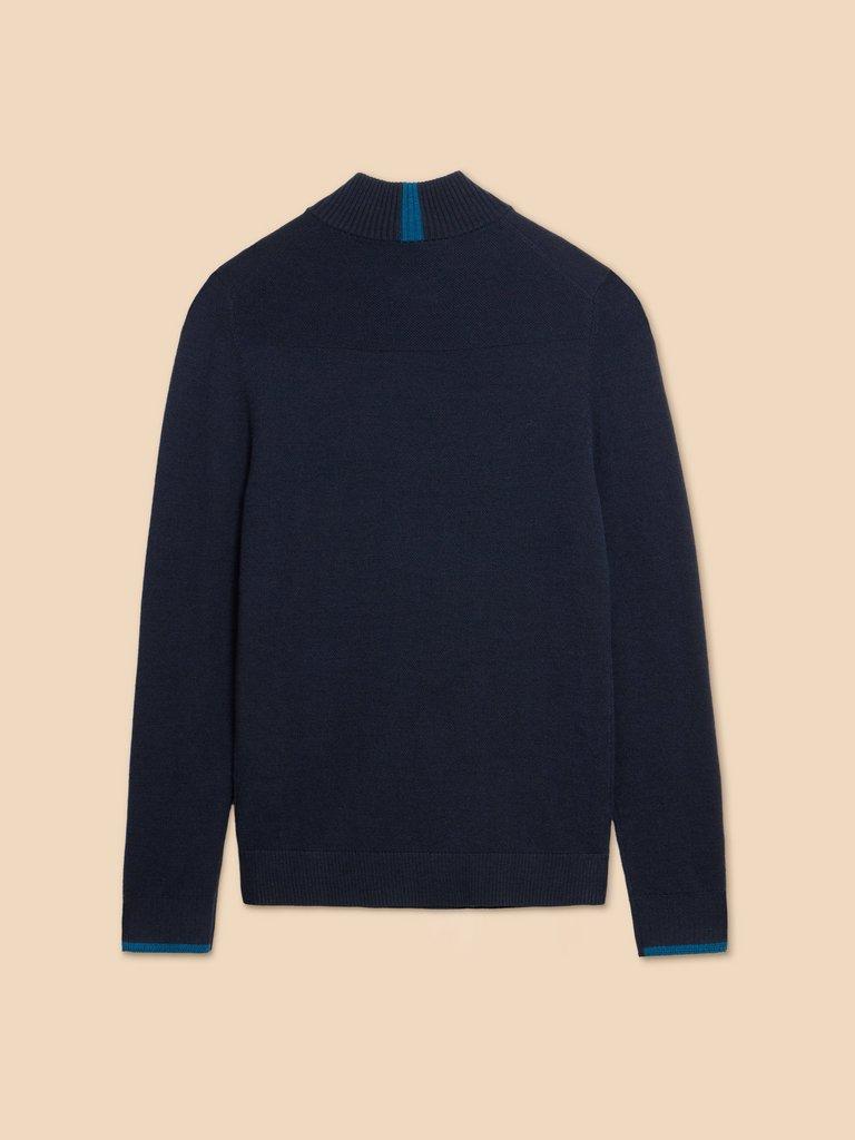 Newport Merino Jumper in DARK NAVY - FLAT BACK