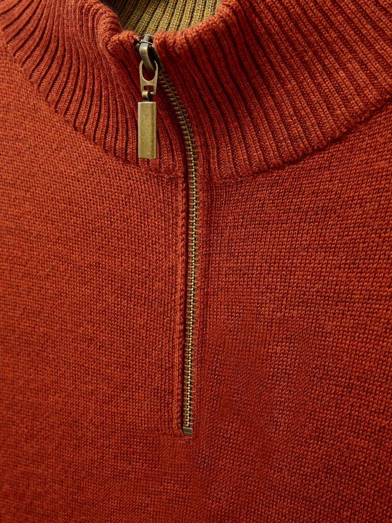 Newport Wool Merino Jumper in DK ORANGE - FLAT DETAIL