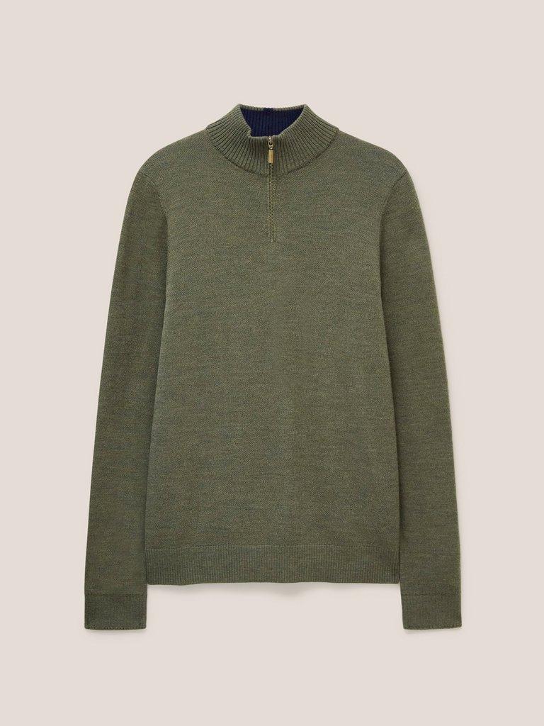 Newport Merino Jumper in KHAKI GREEN | White Stuff