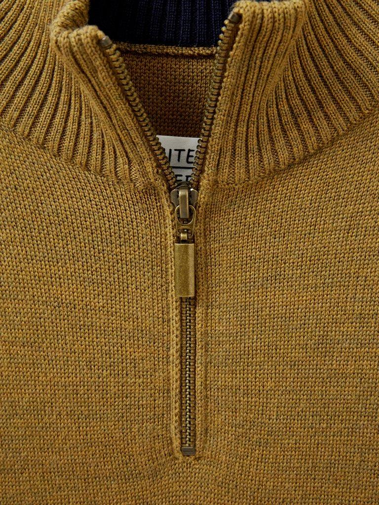 Newport Wool Merino Jumper in MID GREEN - FLAT DETAIL