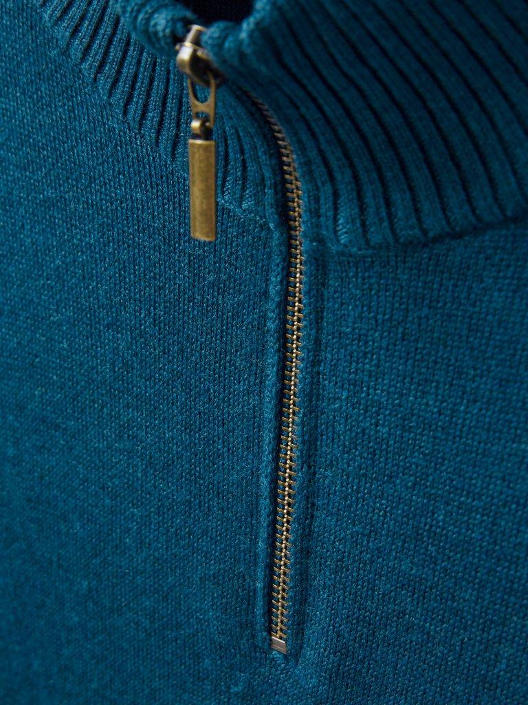 Newport Wool Merino Jumper in MID TEAL - FLAT DETAIL