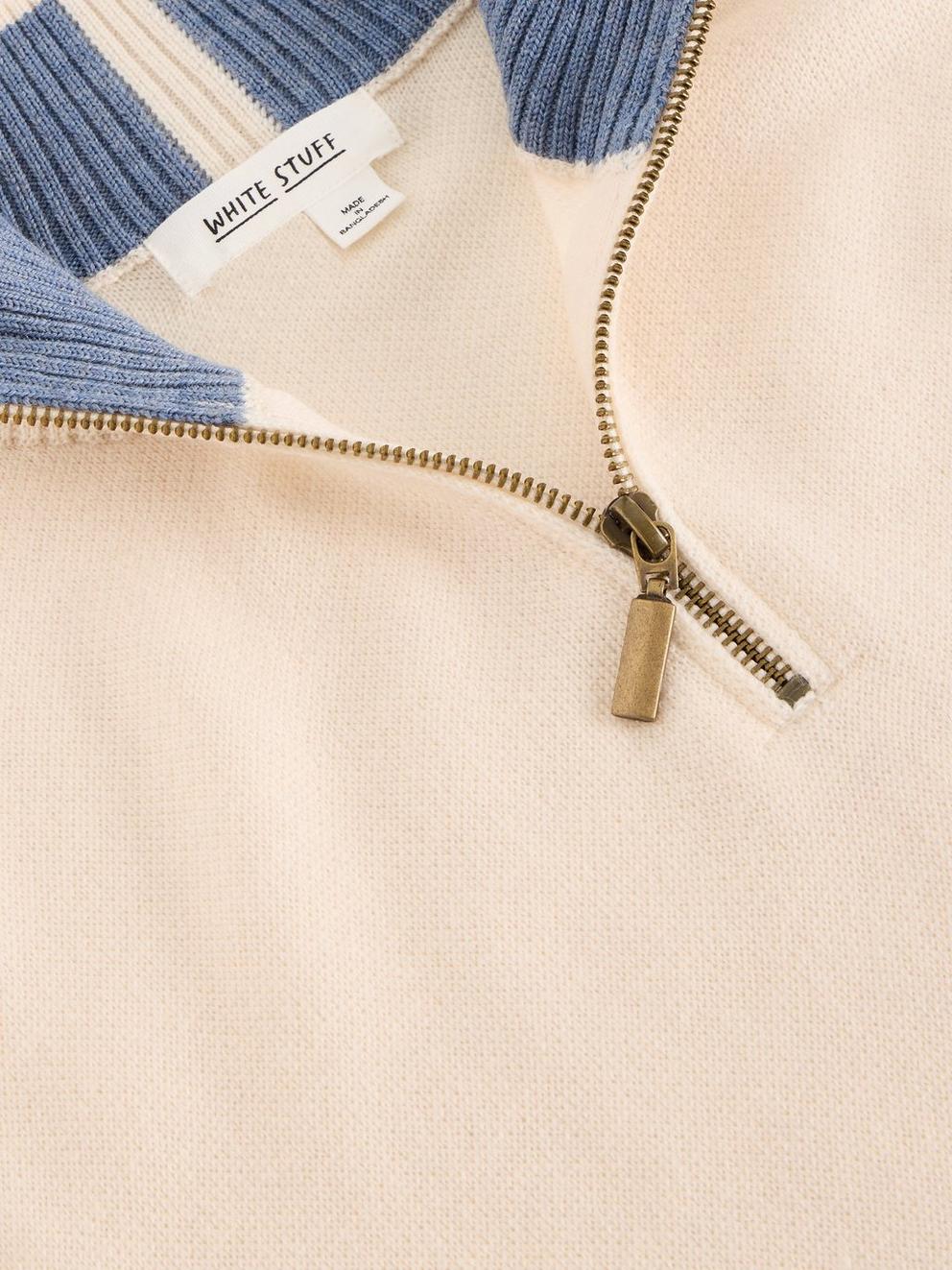 Newport Wool Merino Jumper in PALE IVORY - FLAT DETAIL