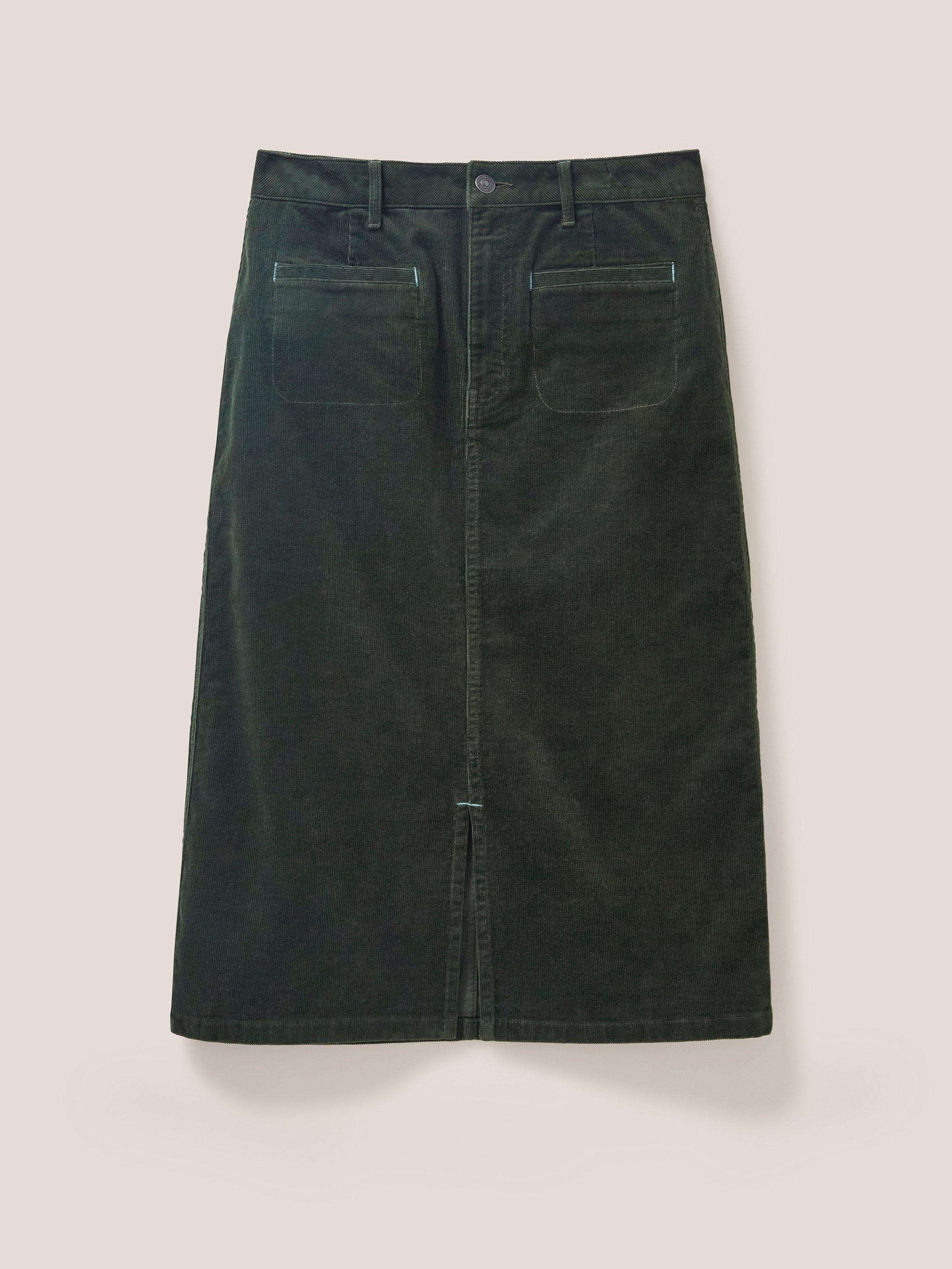 Green corduroy outlet midi skirt