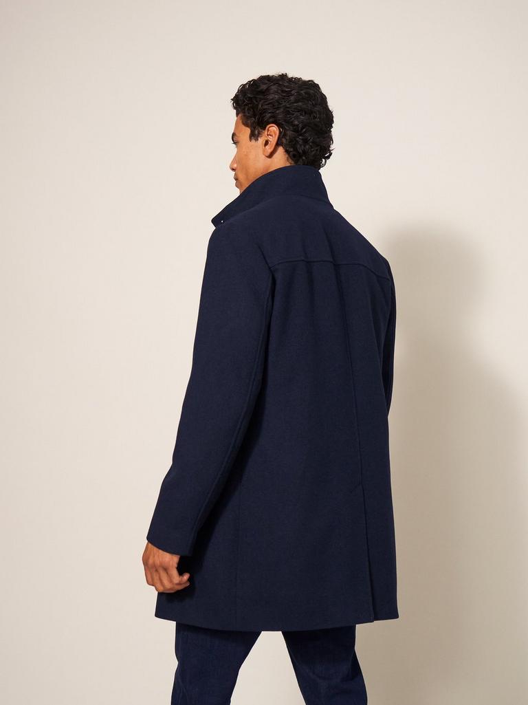 Mens navy funnel neck on sale coat