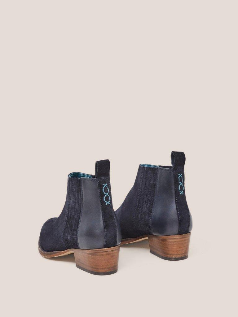Winona Suede Ankle Boot in DARK NAVY - FLAT BACK