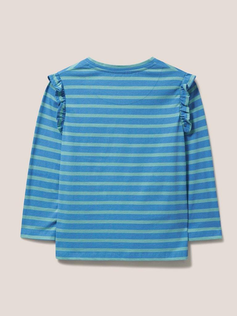 Ruffle Tee in BLUE MLT - FLAT BACK
