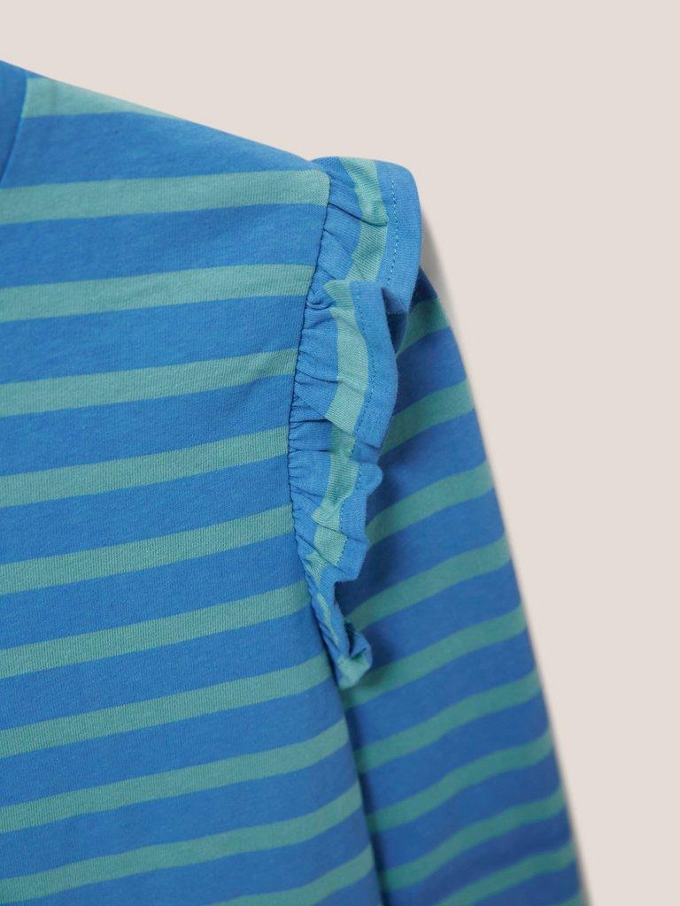 Ruffle Tee in BLUE MLT - FLAT DETAIL