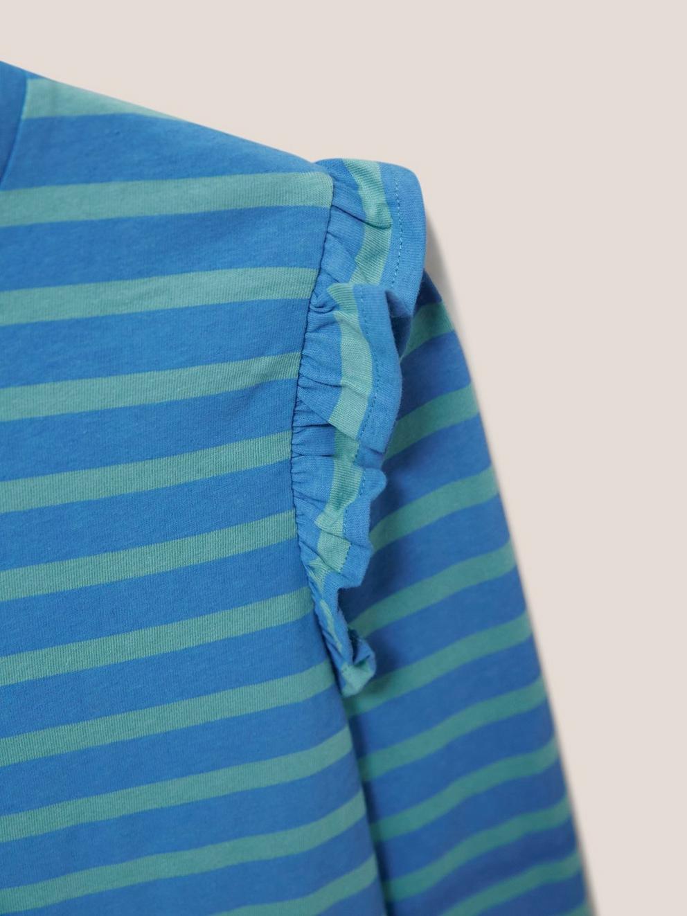 Ruffle Tee in BLUE MLT - FLAT DETAIL