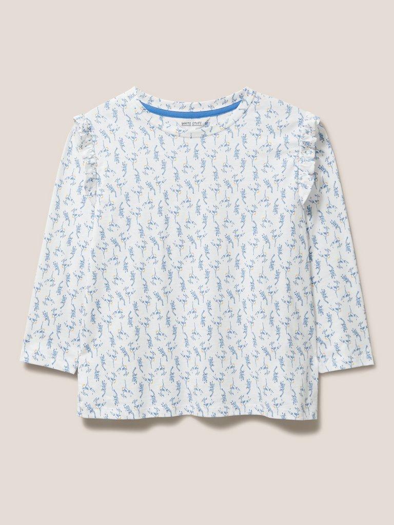 Ruffle Tee in IVORY PRINT | White Stuff