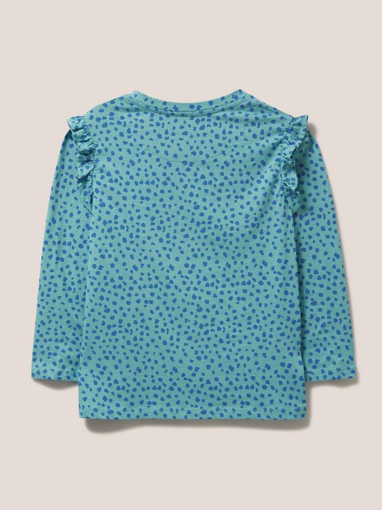 Ruffle Tee in TEAL MLT - FLAT BACK