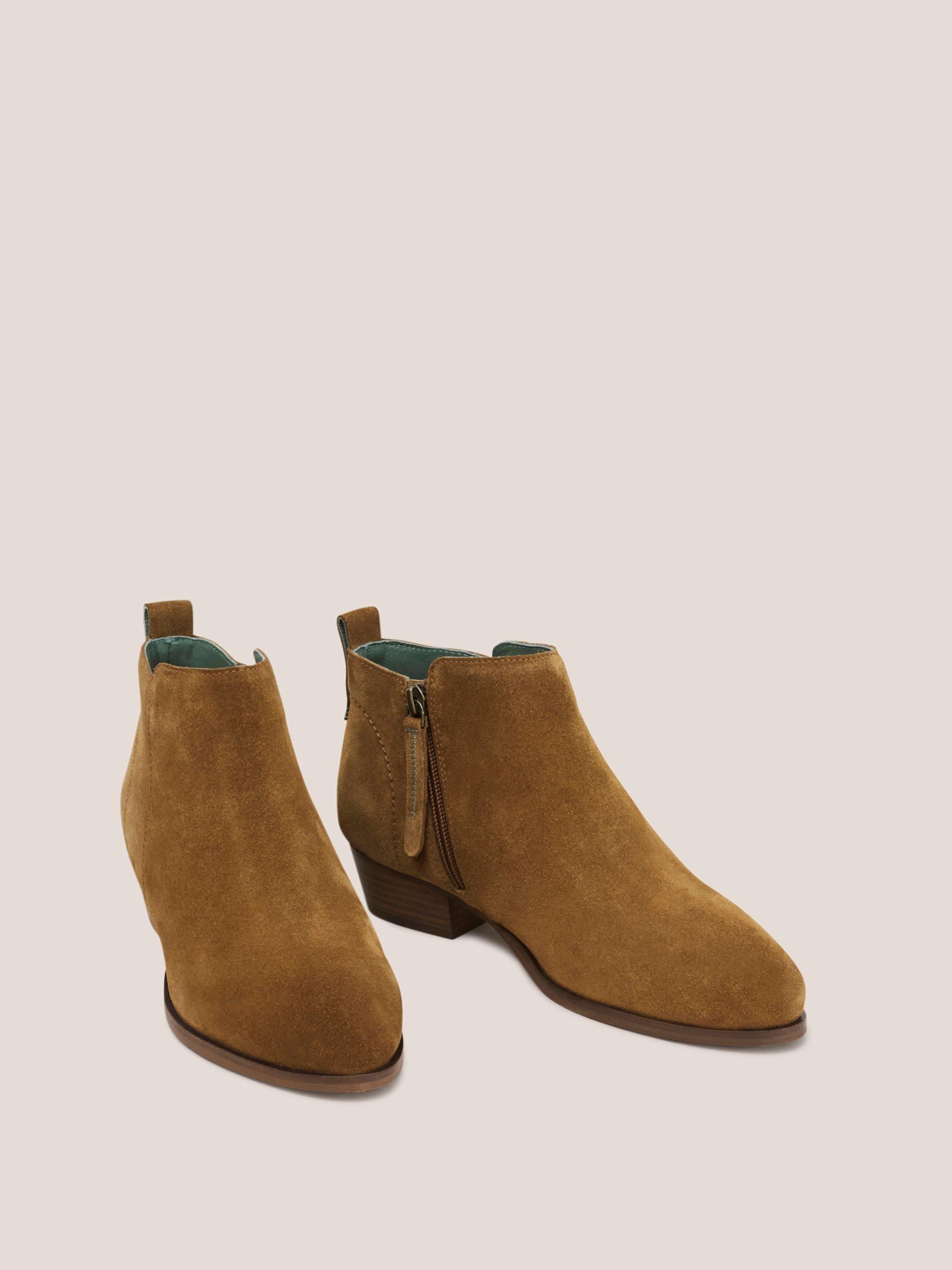 Tan flat ankle on sale boots