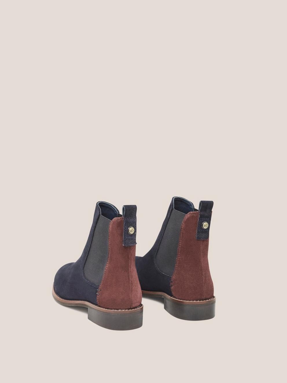 Frankie Suede Chelsea Boot in DARK NAVY - FLAT BACK