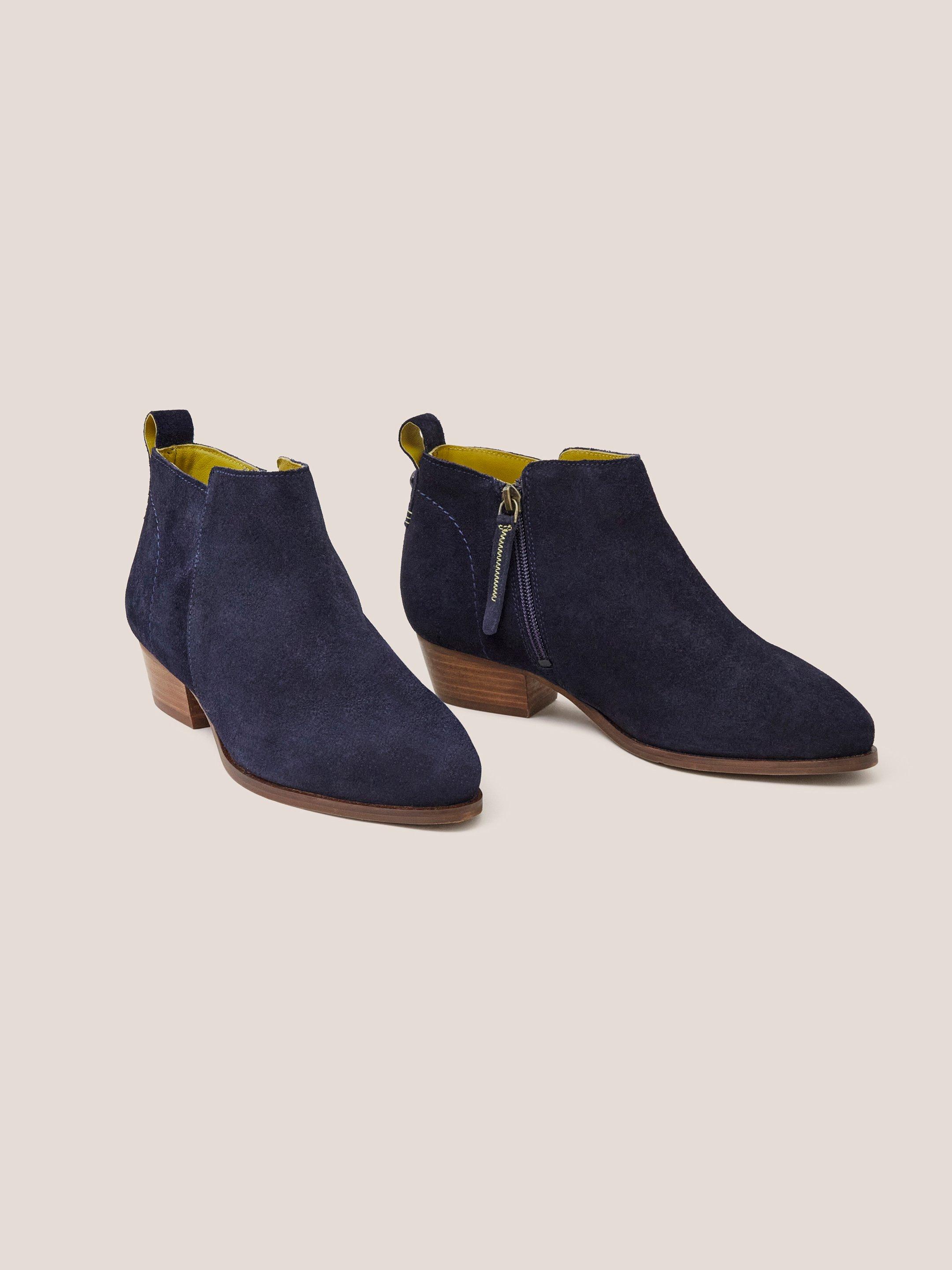 Ladies wide fit navy sales ankle boots